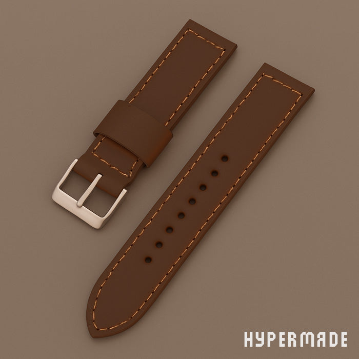 Universelles Lederarmband für Armbanduhren – Ersatzschnalle 24 mm, braun