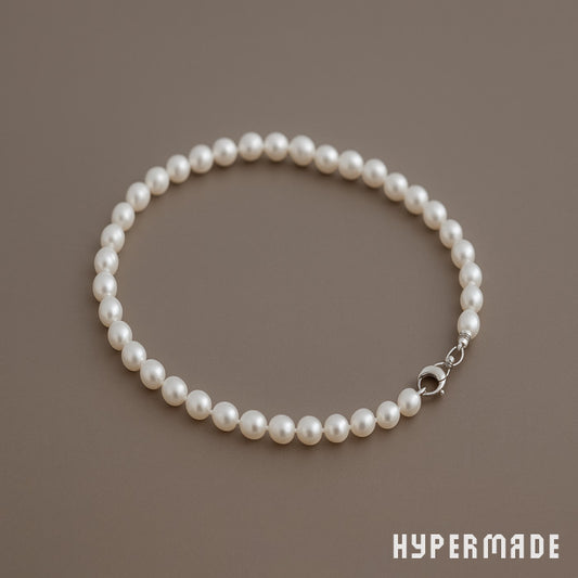 Perlenkette aus echten Süßwasserzuchtperlen – klassisches Collier in ovaler Form