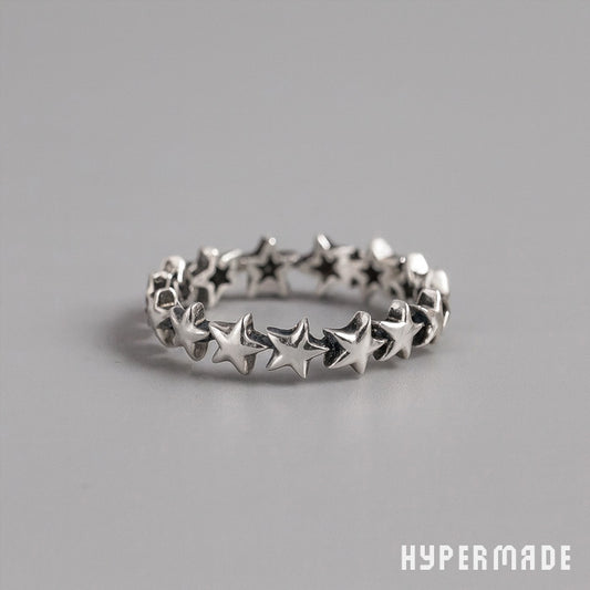 925 Silber Sternenring – Verstellbarer Damenring im Vintage-Stil